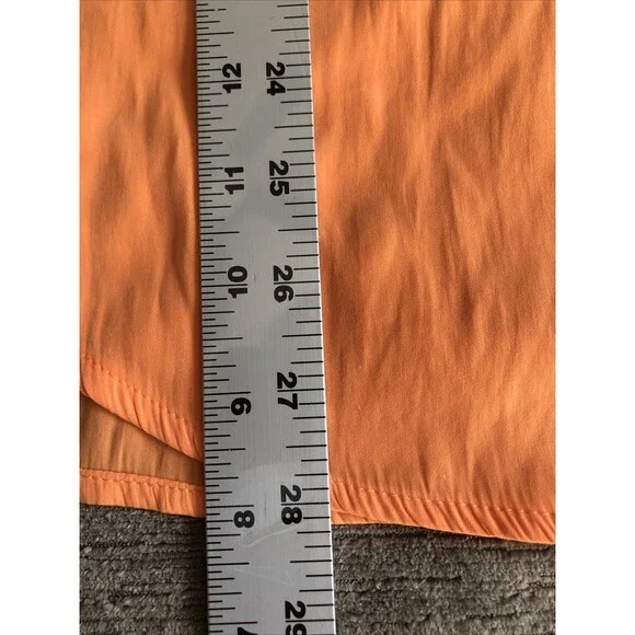 Chico’s Size 1 Orange Tunic V Neck Top Flowy Easy Care Career Or Casual 8/10 - Picture 5 of 11